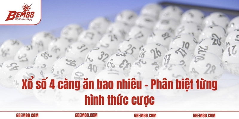 Xổ số 4 càng ăn bao nhiêu - Phân biệt từng hình thức cược